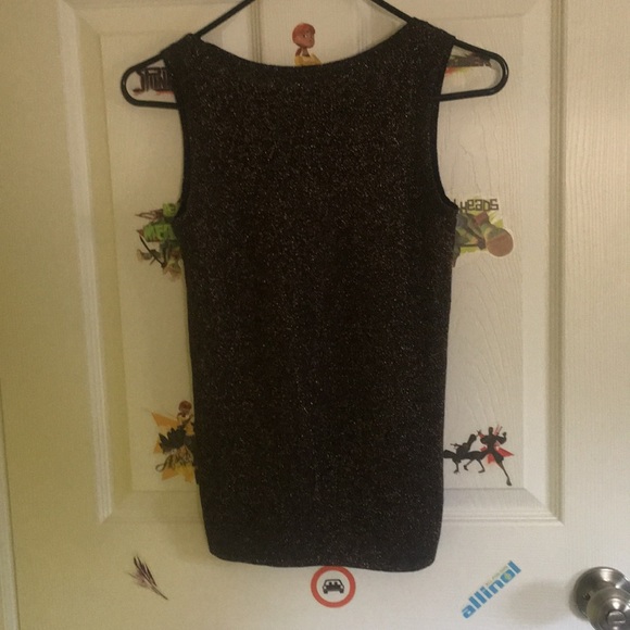 CHICO’S BLACK W/ GOLD SPARKLES DRESS TANK SIZE 0 - Picture 3 of 4